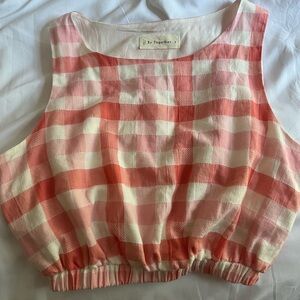 Cute pink and red checkered crop top